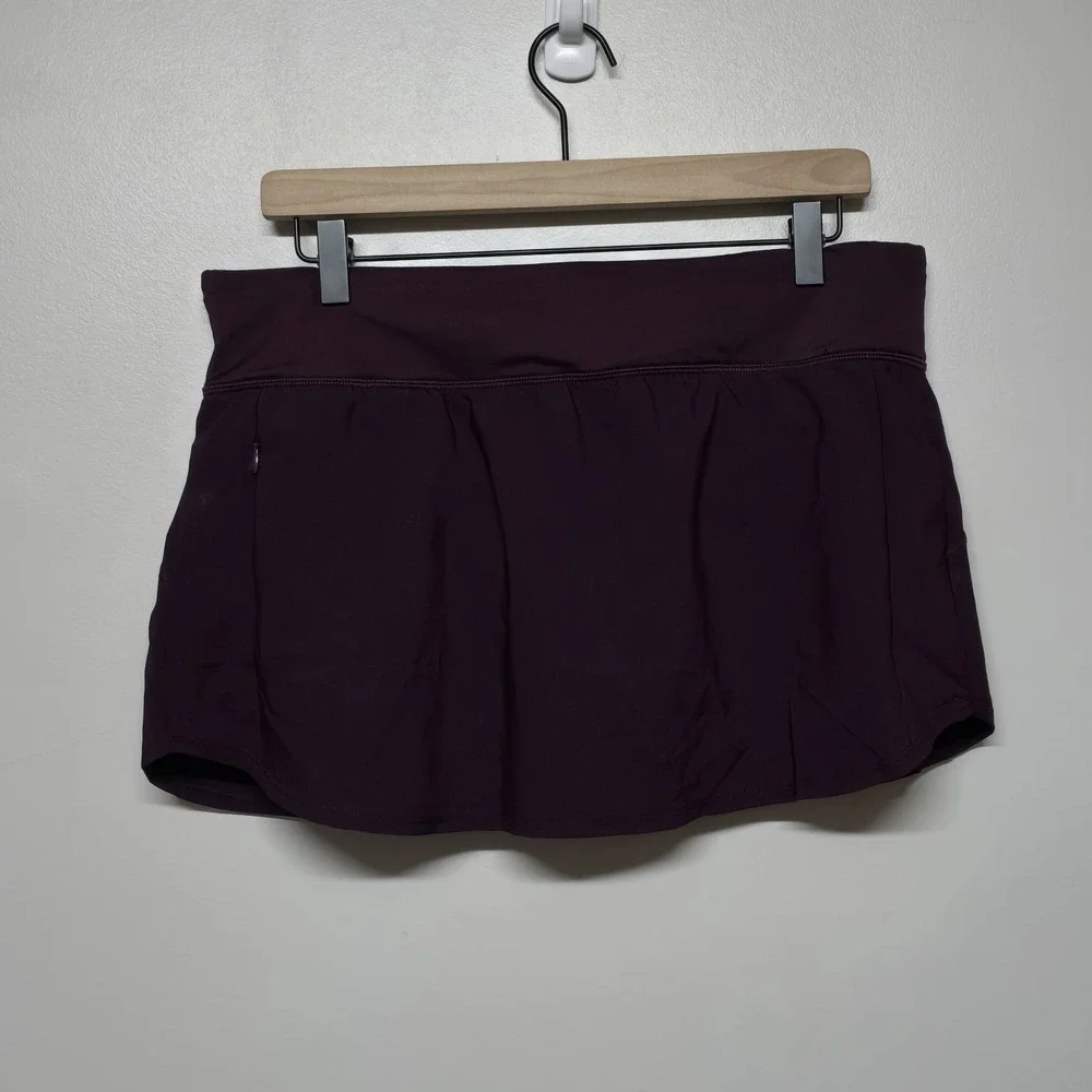 Title Nine Purple Athletic Skort Large Built-In Shorts Pocket Tennis Pickleball